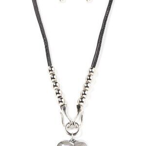 Forbidden Love - Black Necklace and Earrings Set